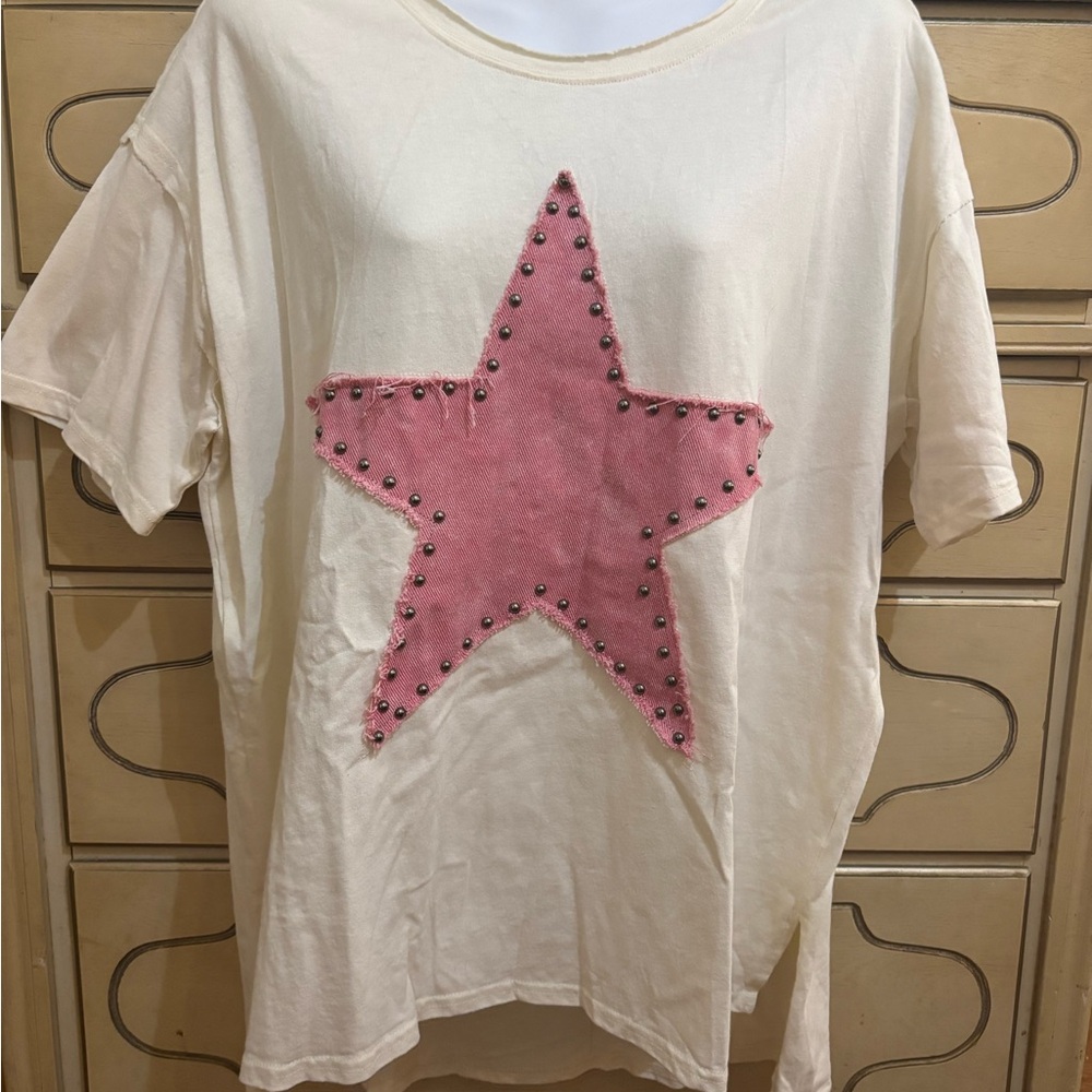 Pink Star Embellished Women's Tunic